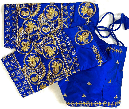 Designer Jari thread & khatli handwork work Ready made Blouse- Free Size ( From 38 to 40 Inch)