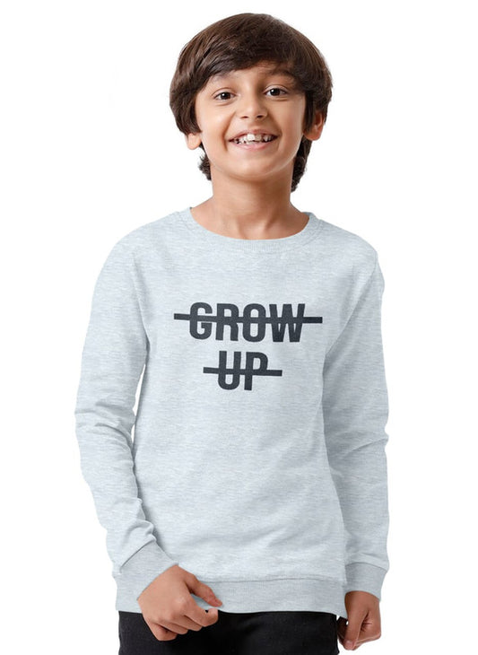 Unisex - Girls & Boys Grey Printed Sweatshirt!!