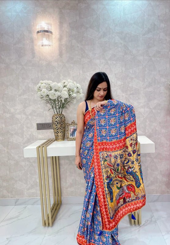 Beautiful Kalamkari crape silk saree!!