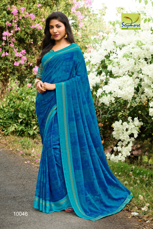 Attractive Designer Georgette Print Saree