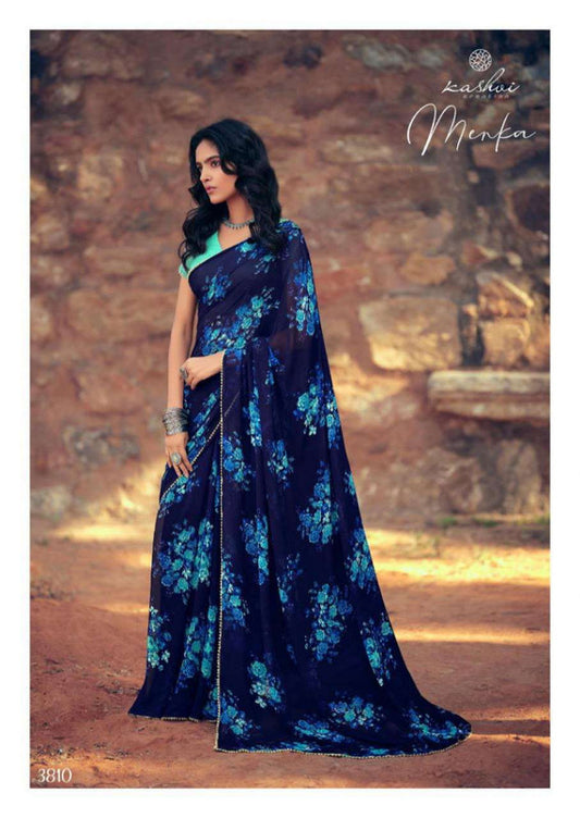 floral print sarees