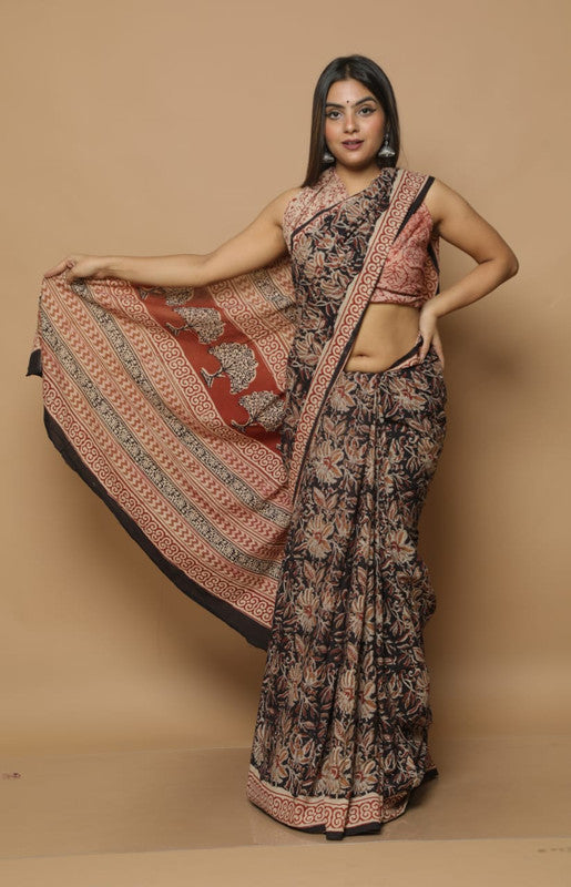 BEAUTIFUL HAND BLOCK  PRINTED COTTON SAREE