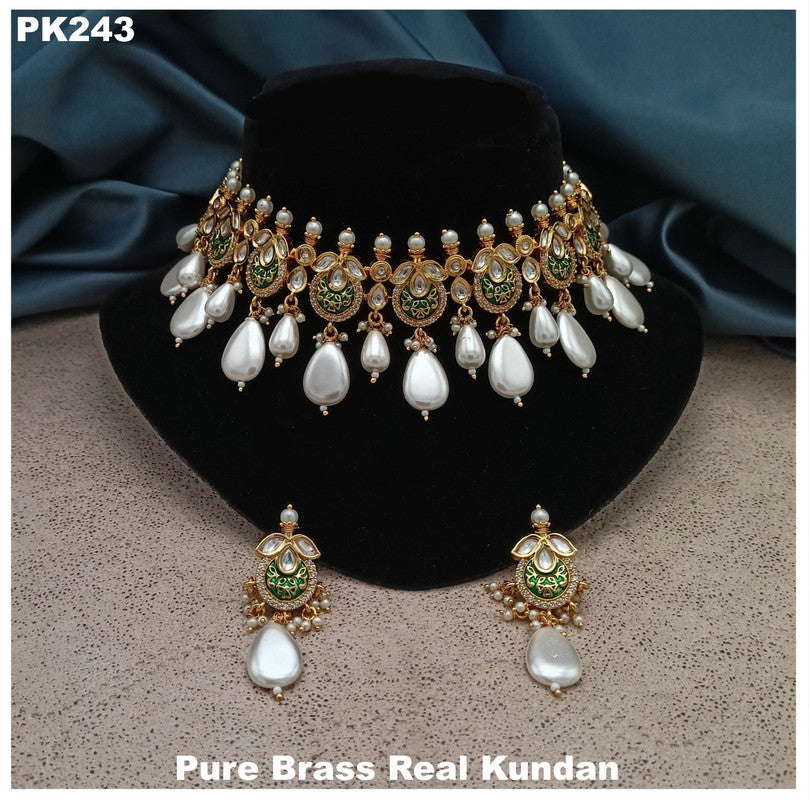 Premium Quality  Kundan Jewellery Necklace set with Ear Rings