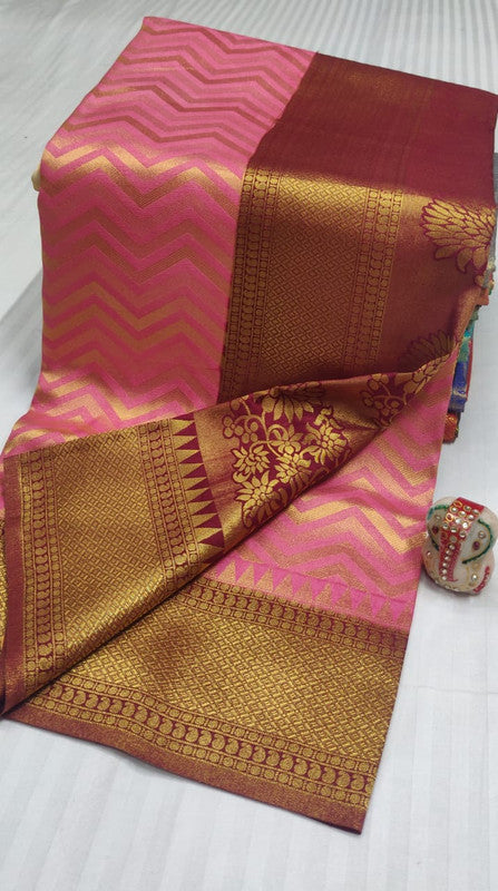 EXCLUSIVE RICH AND CLASSY SOFT FABRIC WITH CONTRAST BORDER N PALLU WITH RICH MOTIVES