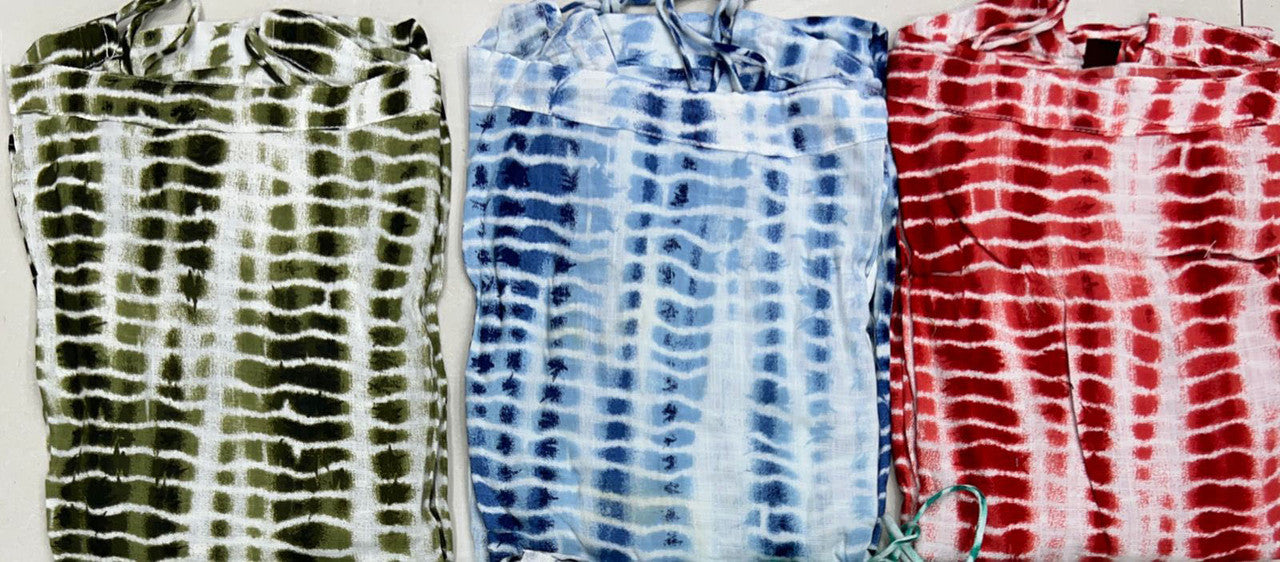 Blue & White Coloured Premium Rayon Tye Dye Printed Sleeveless Women  Designer Party/Daily wear Long Flair Gown Kurti!!