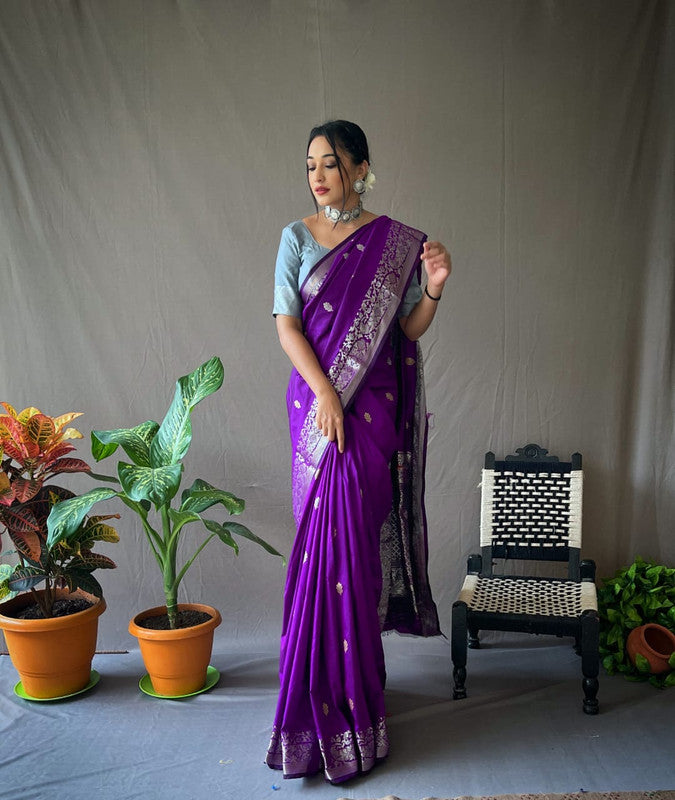 Sheer and shiny soft silk saree!!