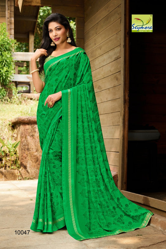 Attractive Designer Georgette Print Saree