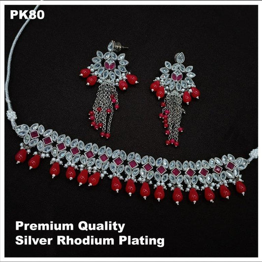 Premium Quality American Diamonds Jewellery Necklace set with Ear Rings