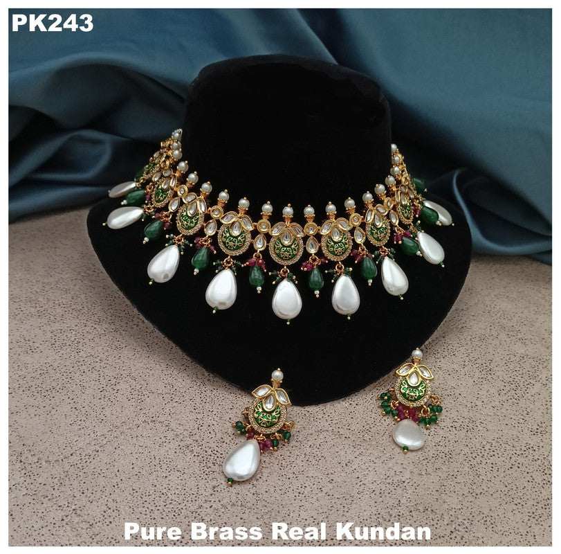 Premium Quality  Kundan Jewellery Necklace set with Ear Rings