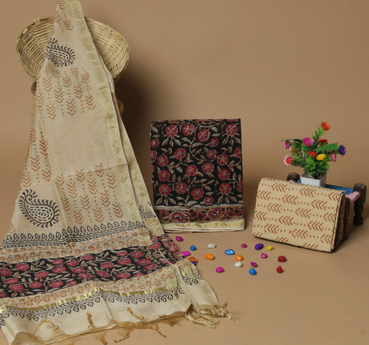 Exclusive CHANDERI SUIT WITH CHANDERI DUPATTA