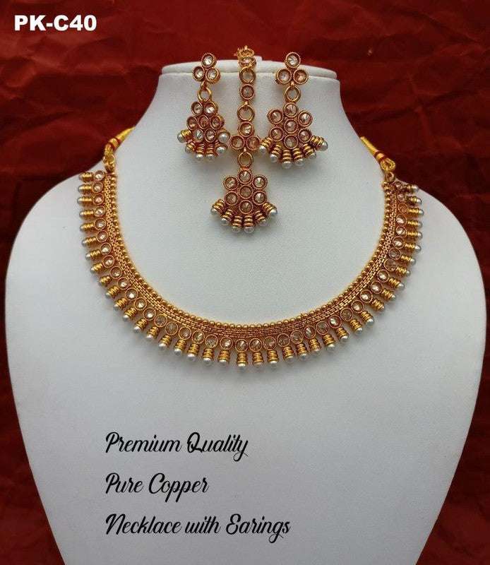 Premium Quality Pure Copper Necklace set with Ear Rings