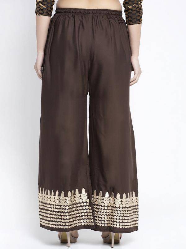 Brown Rayon Straight Solid Palazzo Free Size( 28 to 40 Inch)!!