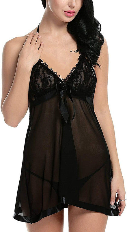 Black Coloured Premium Soft Comfy Net & Silky touch Women Luxurious Night in or a Babydoll Honeymoon Dress!!