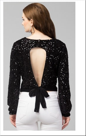 Black Velvet Party Wear Designer Sequins Top at Rs 300/piece in