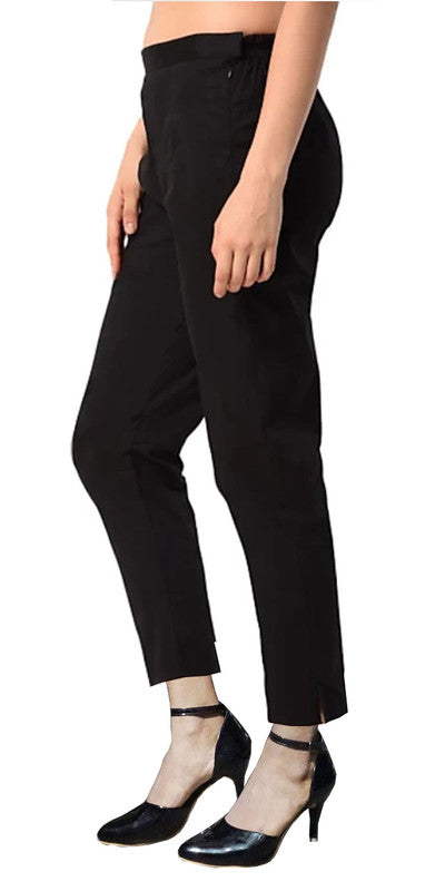 Black Coloured Straight fit Cotton Pant!!