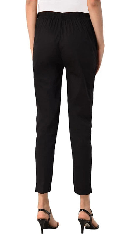 Black Coloured Straight fit Cotton Pant!!