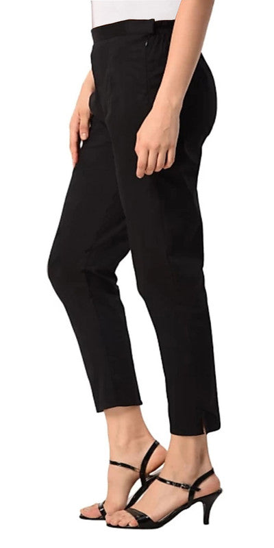 Black Coloured Straight fit Cotton Pant!!