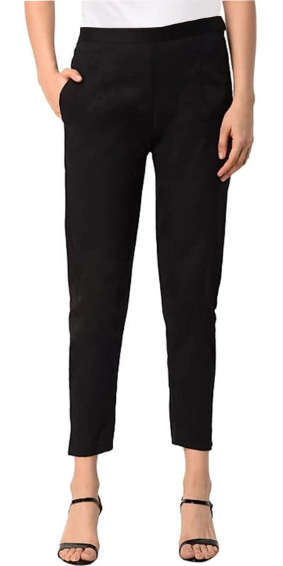 Black Coloured Straight fit Cotton Pant!!