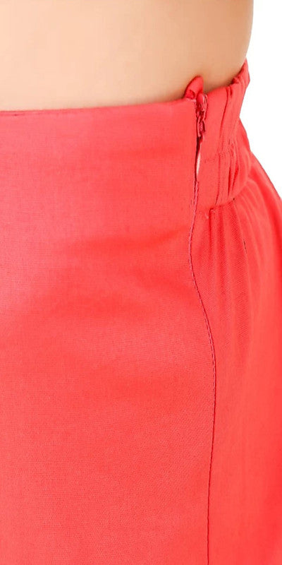 Coral Coloured Straight fit Cotton Pant!!