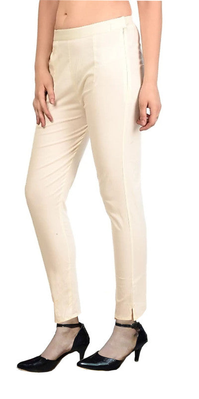 Cream Coloured Straight fit Cotton Pant!!