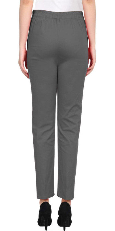 Grey Coloured Straight fit Cotton Pant!!