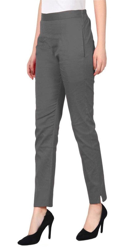 Grey Coloured Straight fit Cotton Pant!!