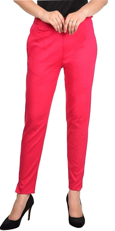 Magenta Coloured Straight fit Cotton Pant!!