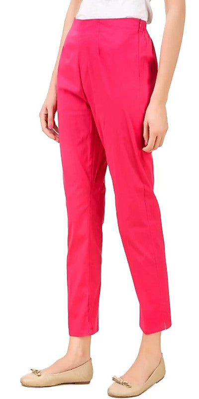 Magenta Coloured Straight fit Cotton Pant!!