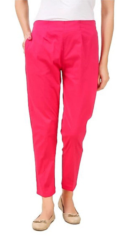 Magenta Coloured Straight fit Cotton Pant!!