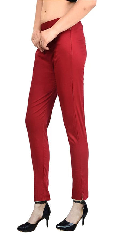 Maroon Coloured Straight fit Cotton Pant!!