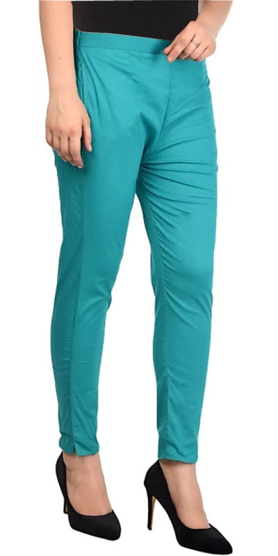 Rama Green Coloured Straight fit Cotton Pant!!