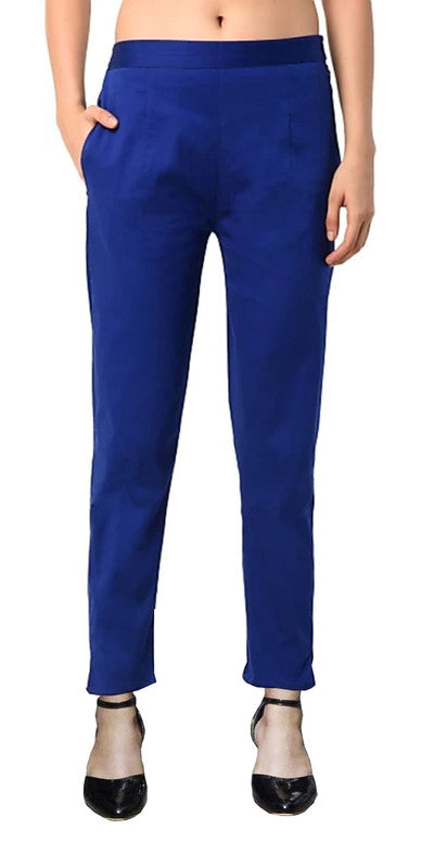 Royal Blue Coloured Straight fit Cotton Pant!!