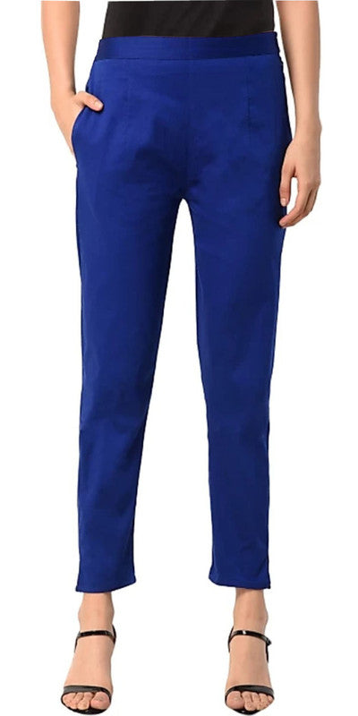 Royal Blue Coloured Straight fit Cotton Pant!!