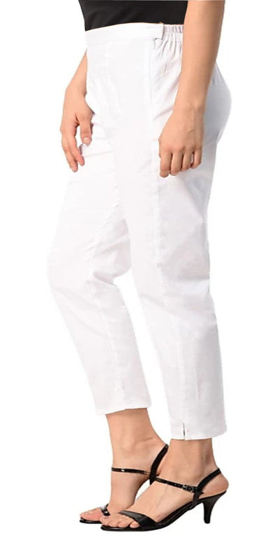 White Coloured Straight fit Cotton Pant!!