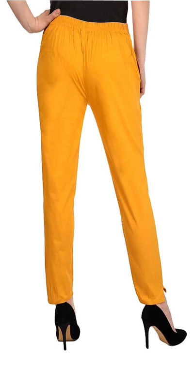 Yellow Coloured Straight fit Cotton Pant!!