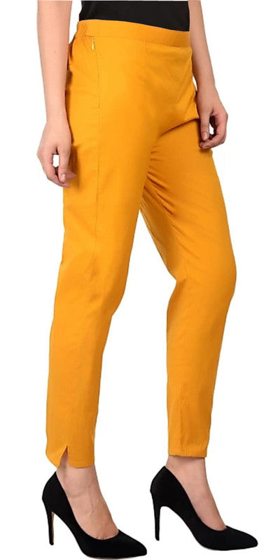Yellow Coloured Straight fit Cotton Pant!!