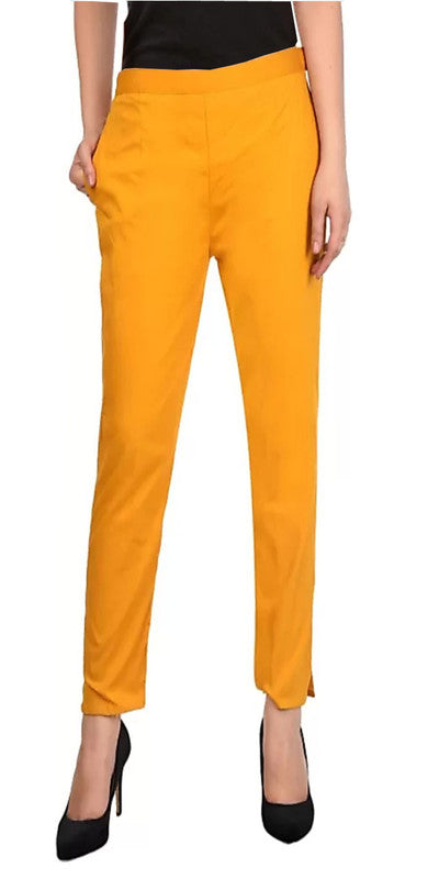 Yellow Coloured Straight fit Cotton Pant!!