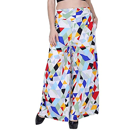 White Diamond Crepe Wide Leg Geometric  Palazzo !!