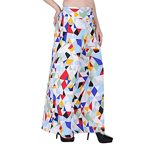 White Diamond Crepe Wide Leg Geometric  Palazzo !!