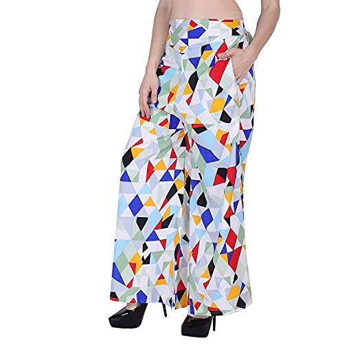 White Diamond Crepe Wide Leg Geometric  Palazzo !!