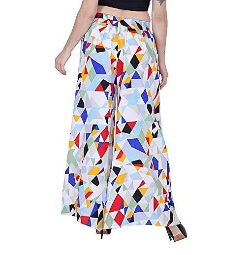 White Diamond Crepe Wide Leg Geometric  Palazzo !!