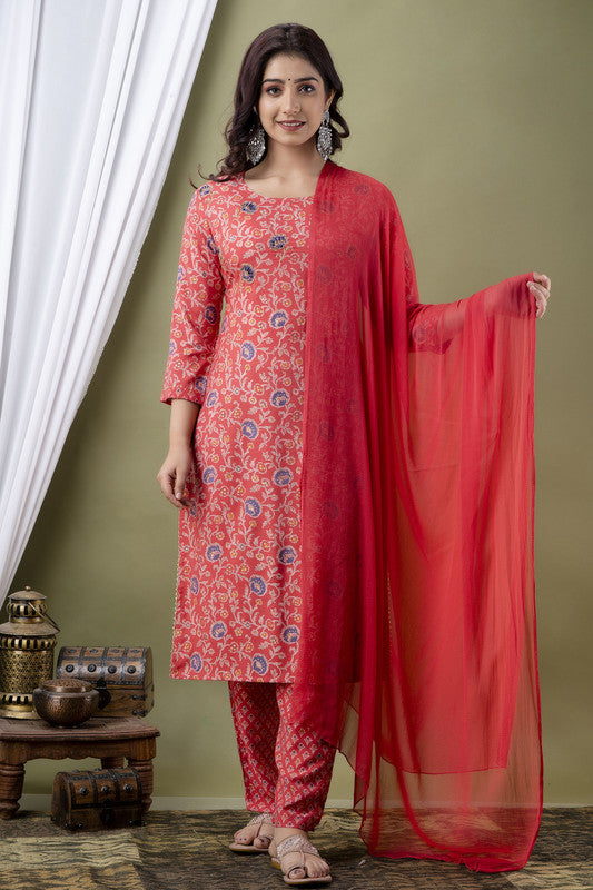 Designer Pink Coloured Kurti with Pant and Dupatta!!