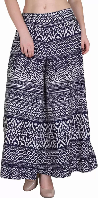 White Forest Print Crepe Wide Leg Printed Palazzo !!