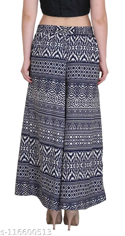 White Forest Print Crepe Wide Leg Printed Palazzo !!