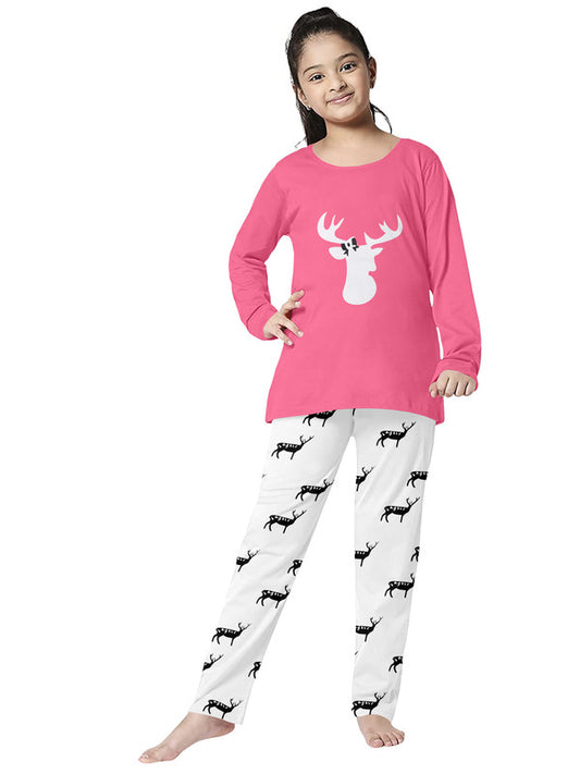 Girls Full Sleeves T-shirt and Bottom Comfort wear Animal Print Pants & Top Set!!