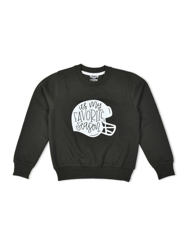 Boys Olive Green  Printed Sweatshirt!!