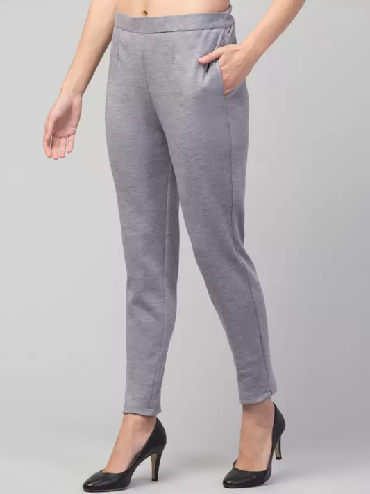 Grey Coloured Straight fit Woolen Pant!!