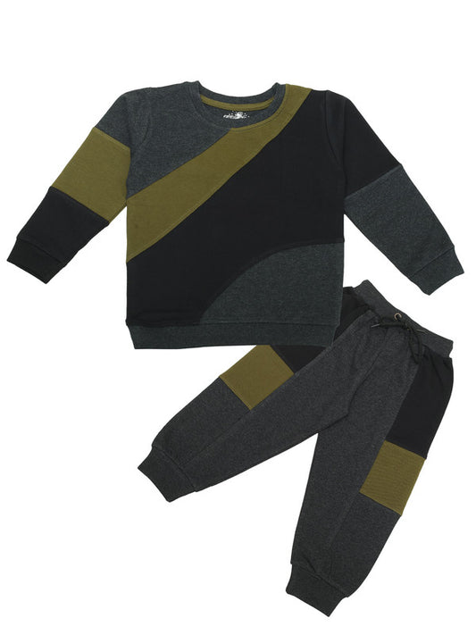 Olive Coloured Boys Sweat Set for Winter!!