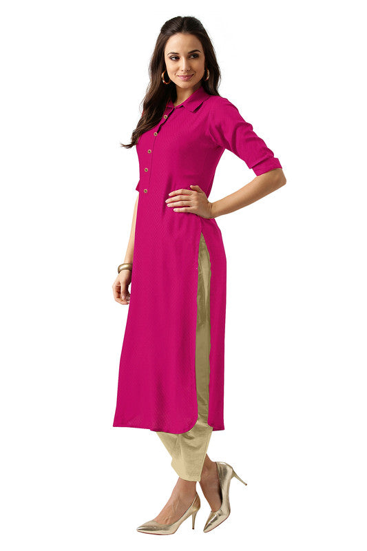 Rani Coloured Fancy Designer Rayon Kurti!!