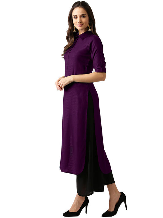 Wine Coloured Fancy Designer Rayon Kurti!!